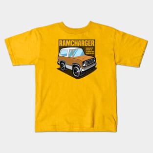 Metallic Gold Ramcharger (White-Based) - 1974 Kids T-Shirt